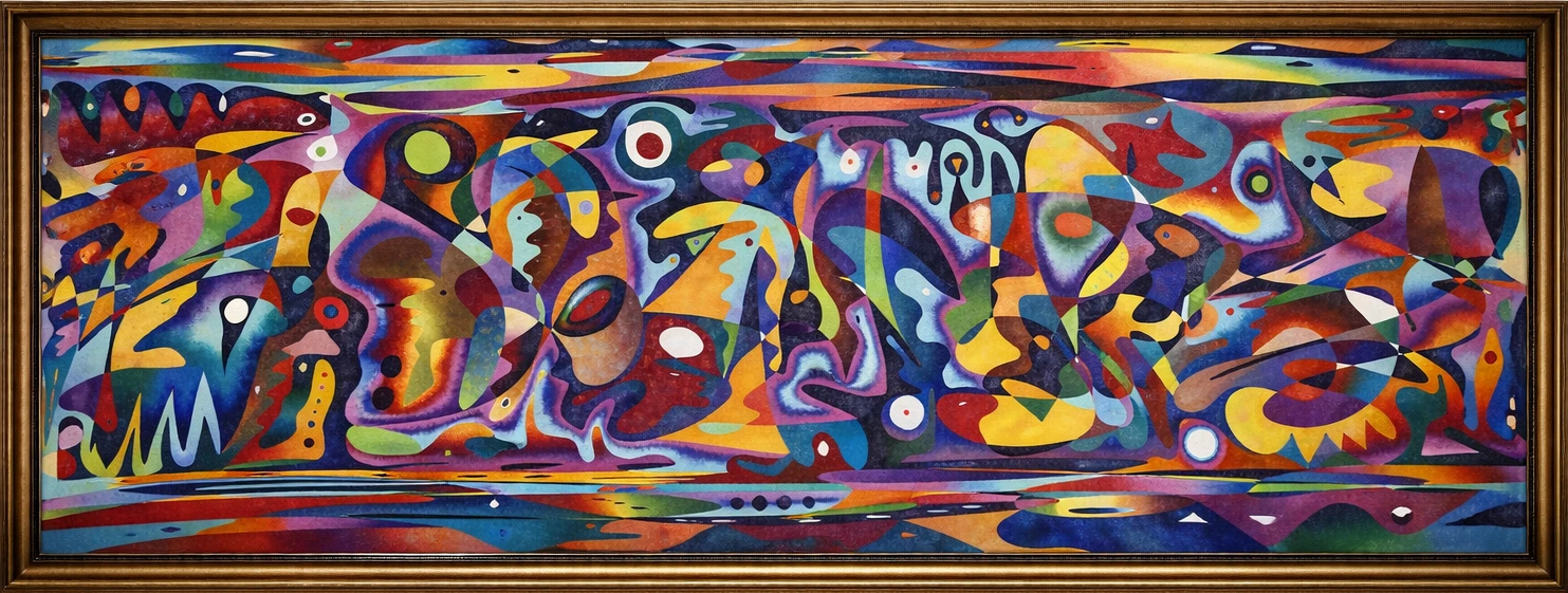 Buddhismus – monumental oil painting by Gheorghe Virtosu