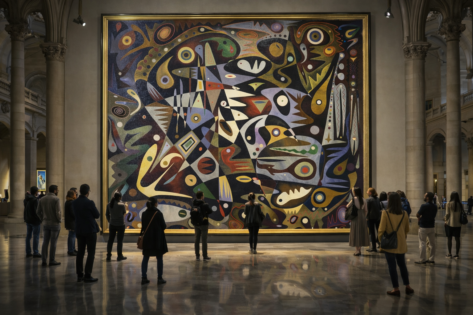 Das Monumentale Kunstwerk kündigt seine Gründung in Barcelona an