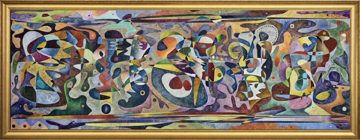 Jainismus – monumental oil painting by Gheorghe Virtosu